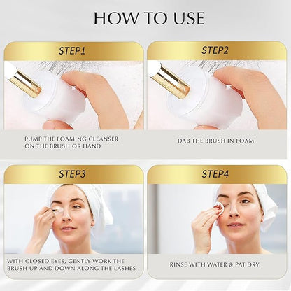 600ml Lash Shampoo Bulk, Eyelash Cleanser for Extensions, Gentle Sodium Cocoyl Alaninate Formula for Sensitive Skin, Non-Irritating Makeup Remover, Best for Salon and Home Use (600ml)