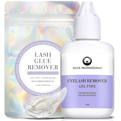 Eyelash Extensions Gel Glue Remover - 15ml, Clear Natural Pigment, Professional Korean Eyelashes Extensions Adhesive Remover Gel Type, Fast Dissolution, Eyelash Extension Supplies (GEL REMOVER)