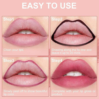 Lip Liner - Tattoo Peel Off Lip Stain, Long-Lasting Moisturizing Lip Tint, Waterproof Nourishing Lip Liner with Matte Finish, Create Natural Lip Color for All Skin Tones (Rose)