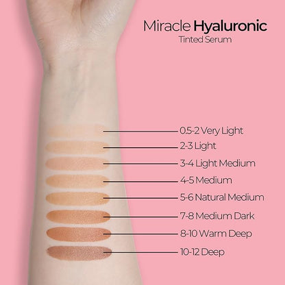 MCoBeauty Miracle Hyaluronic Tinted Serum, 7-8 Medium Dark, Hydration & Glow for Radiant Skin, Vegan, Cruelty Free Cosmetics