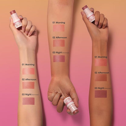 Sun Kissed Blush Face Bronzer Stick For Cheeks, Lips, Long-Lasting, Blendable, Vegan Makeup For All Skin Tones, 01 Morning, 0.21 Oz