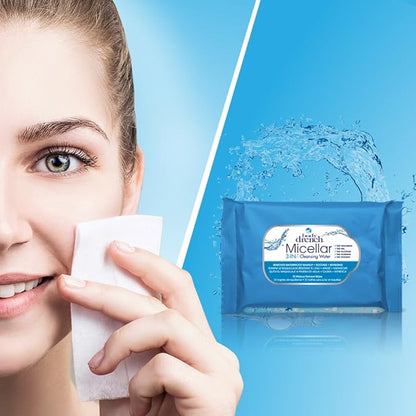 Body Drench 3-in-1 Micellar Water Makeup Remover Wipes – Removes Waterproof Makeup, Facial Cleanser, 30 Ct. (6 Pack)