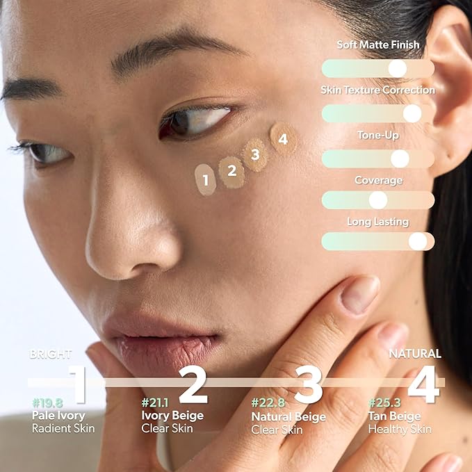 ENTROPY MAKEUP Organza Fit Spatula Foundation, Sheer to Medium Coverage, Built-In Spatula Applicator, Natural Finish, Flawless Skin, Long-Lasting Ultra Lightweight, Korean Makeup, #19.8