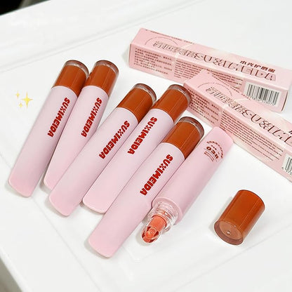 6 Pcs Moisturizing Lip Gloss Set, Hydrating Jelly Lipstick Long Lasting Waterproof Non-Stick Cup Lipgloss, Mirror Liquid Brighten Plumping Lipstick Tinted Lip Balm for Women