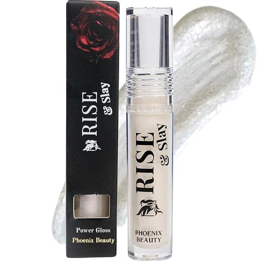 Rise & Slay Power Gloss – High-Pigment Hydrating Glitter Lip Gloss with Hyaluronic Acid, Jojoba & Castor Oil, Vit-E, Non-Sticky Vibrant Shine, Sparkle / Glitter Gloss - Summer Lips (Stardust, 4.5 ml)