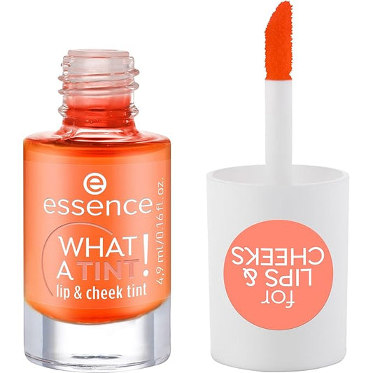 essence | What a Tint! Lip & Cheek Tint | Long-Lasting Liquid Blush & Lip Stain | Non-Sticky & Kiss-Proof | Vegan & Cruelty Free (03 |Peachy Vibes)