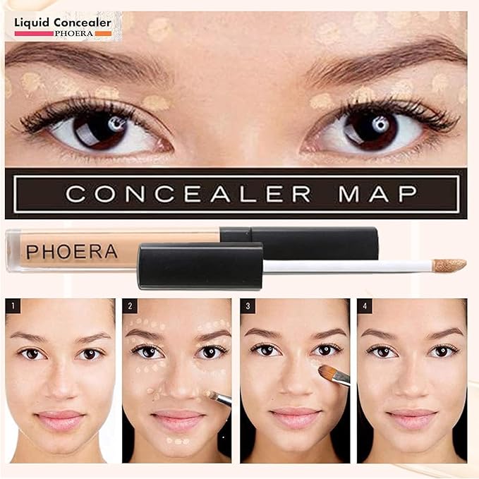 Full Coverage Makeup Set with Foundation (102 Nude), Concealer Stick (102 Neutral), Primer Gel, Setting Powder, Make Up Pad & Sponge - Complete Face Cosmetics Kit for Women