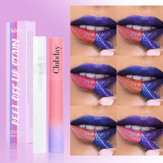 6PC Matte Lip Stain, Peel Off Lip Tint, Lip Tattoo, High Pigmented Tear-off Lip Gloss, Moisturizing Hydrating Liquid Lipsticks Set, No-Sticky Lip Balm Oil, Lip Care for All Skin Tones, 176
