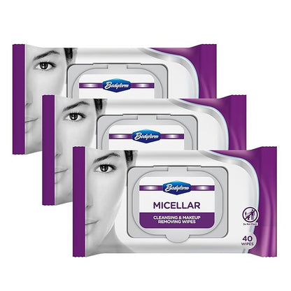 Hydrating Micellar Cleansing & Makeup Removing Wipes (40 Counts Pack Of 3) - Gentle Facial Cleansing with Micelle Technology