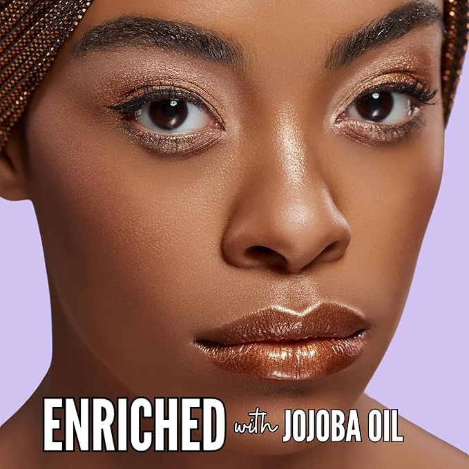 Mynena Bronze Glitter Lip Gloss Non-Sticky Filled with Iridescent Sparkles | Lightweight Shimmer Lip Topper – Paraben-Free | Demi-Sheer Lipgloss from Cosplay to Everyday Glam | IHazel