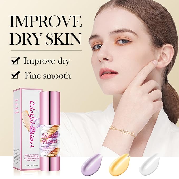 3 In 1 Face Primer,Transparent Makeup Base Isolation Cream,One Step Hydrate Primer for Face Before Makeup,Oil Control Skin Tone Correcting Daily Facial Moisturizer for All Skin Types