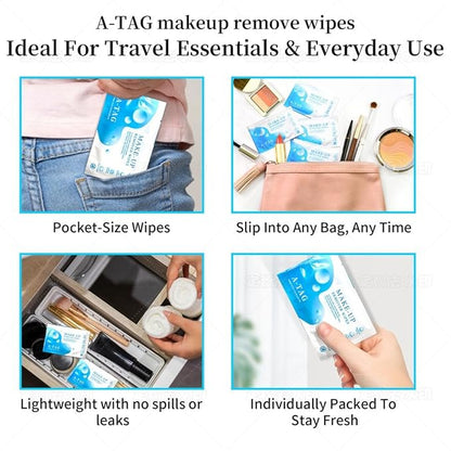 Make-up Remover Facial Cleansing Alcohol Free and Waterproof Makeup Remover Wipes, With Vitamin E Make up Remover Wipes for Face, Eyes, Lips. 25+5 Extra wipes