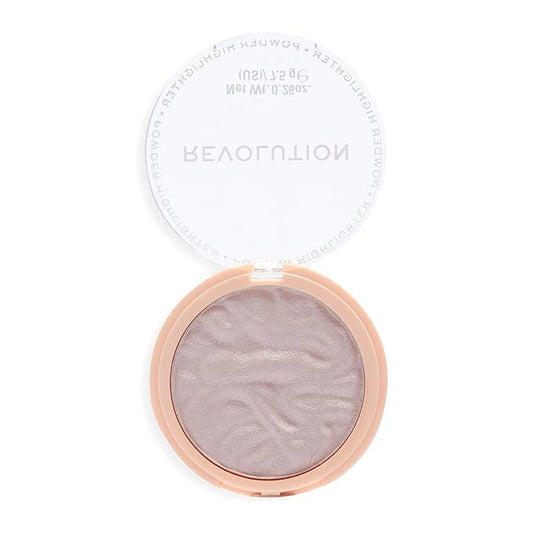 Revolution, Reloaded Pressed Powder Highlighter, Intensely Pigmented for a High Impact Dewy Finish, Peach Lights, 0.22 Oz