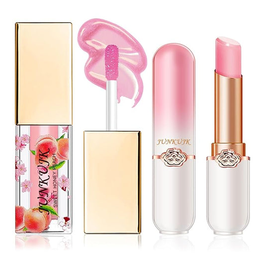 2PCS Lip Oil and Color Changing Lipstick Set,Magic Jelly PH Lipstick,Moisturizing Color Change Lipstick,Lip Stain Long Lasting Waterproof Tinted Lip Balm Set,Hydrating Lip Glow Oil for Women