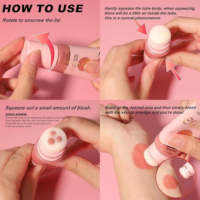 Liquid Blush, Cream Blush for Cheeks, Matte Natural Blush, Lightweight, long-lasting, highly pigmented formula blushes for women. (#01 25ml)