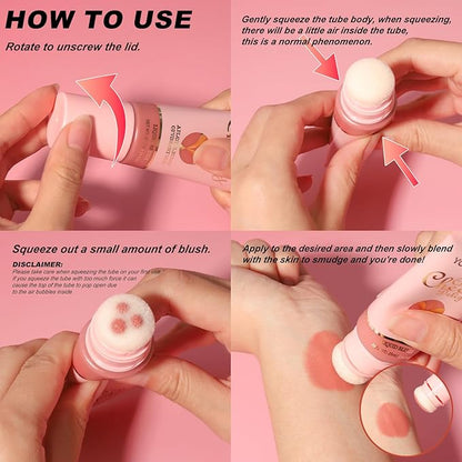 Liquid Blush, Cream Blush for Cheeks, Matte Natural Blush, Lightweight, long-lasting, highly pigmented formula blushes for women. (#03, 25ml)