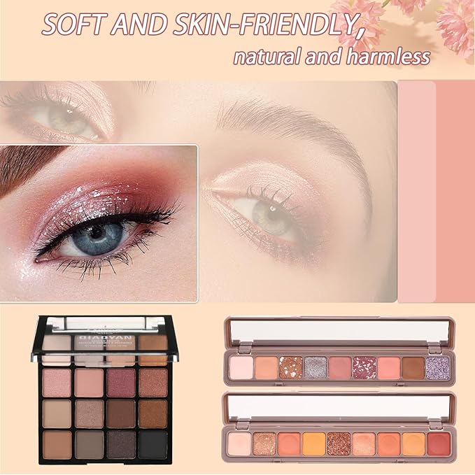 All in One Makeup Kit for Women Eyeshadow Eyeliner lipgloss, Lipstick Makeup brushes Mascara Eyebrow pencil Concealer Face Powder Primer Make Up Gift Set for Women, Teens