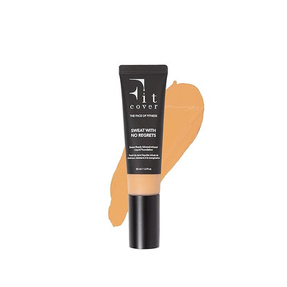 Sweat-Proof Liquid Foundation - Long-Lasting, Buildable, Matte Finish, SPF 15+, Mineral-Infused, Non-Comedogenic, Lightweight, 24-Hour Coverage, Vegan Make Up (Nourish)