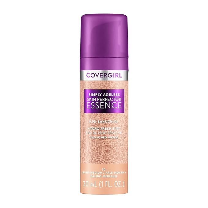 Covergirl Simply Ageless Skin Perfector Essence Foundation Bundle with Shades 50 Medium-Tan and 30 Light-Medium, 1oz Each
