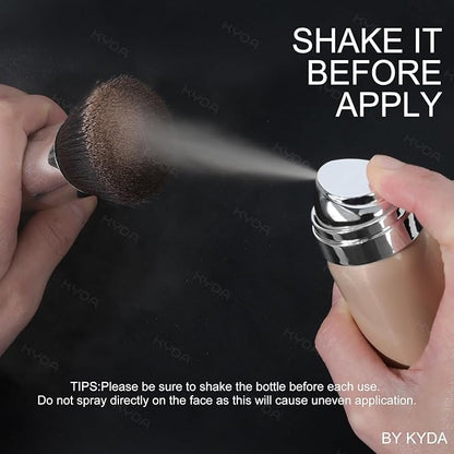 KYDA AirBrush Foundation Spray, Silky Foundation Mist Makeup, Flawless Coverage for Smooth Creamy Nude Finish, Breathable Blendable Lasting Formula, Moisturizing Makeup Primer-#118 Light Beige
