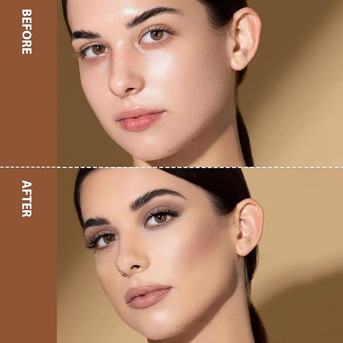 Liquid Bronzer Stick, Liquid Contour Stick for Sculpted Face Makeup, Cream Contour, Lightweight Blendable Matte Finish Makeup, Easy to Sculpt the Face, Non-greasy, Long Lasting 01#Natural Brown