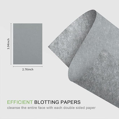 300 Count Natural Bamboo Charcoal Blotting Papers Organic Facial Oil Absorbing Sheets for Oily Skin Care Daily Oil Control Linen Tissues (100 PCS/PK, 3 PKS)