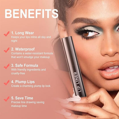 OETUIOW Lip Liner Stain, Lip Stain Moisturizing & Enhancing Complexion for All Skin Types Women, Lip Lint Waterproof & Long-Lasting (Rose)