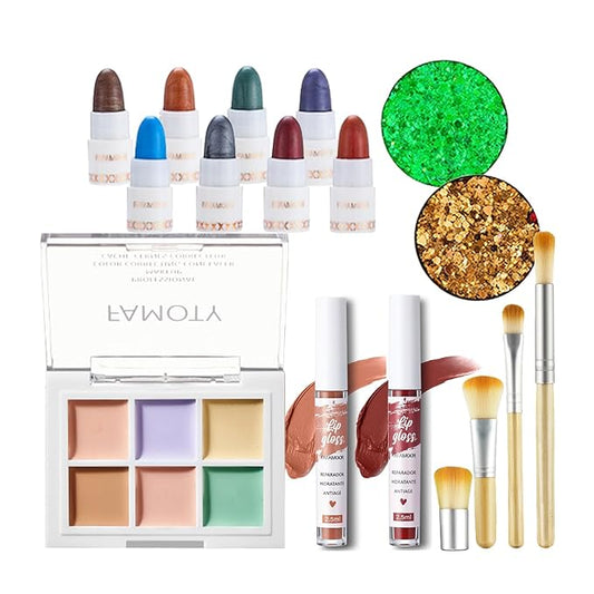 All in One Professional Makeup Kit for Women Girls Holiday Makeup Gift Sets Xmas Essential Bundle Include Eyeshadow Palette Lipstick Blush Concealer Eyeliner Mascara Brush Eyebrow Pencil