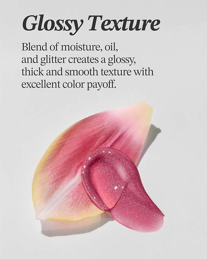 Glint Tint Glosser (Lisianthus, 0.09oz) - Hydartions, Moisturizing Plumping Lip Gloss with Radiant Shine, Long Lasting, Korean Skin Care.