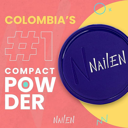 Nailen Compact Makeup Setting Powder Foundation with Matte Finish, Shine Control, Full Coverage - Ideal for All Skin Types & Poreless Smooth Face Look - Tone 2, (1 Count)