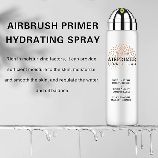 Airbrush Primer Face Makeup,Hydrating Primer for Oily and Mature Skin,Smoothes Skin Texture,Minimizes Appearance of Pores,Contains Hydrolyzed Silk and Hyaluronic Acid