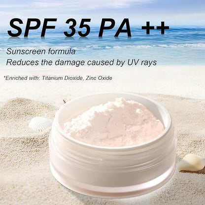 Sunscreen Mineral Setting Powder, SPF 35, Talc-Free, Blurring Finishing Powder, Buildable Lightweight Coverage, for Matte Base Makeup (#01 Translucent Setting Makeup)