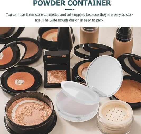 EXCEART Makeup Powder Container Pressed Powder Box 2Pcs Compact Cosmetic Powder Containers Makeup Empty Loose Powder Boxes (Assorted Color) Makeup Powder Puff