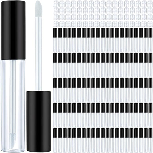 Bokon 200 Pcs 10 ml Lip Gloss Tubes Bulk Empty Plastic Lip Gloss Containers Clear Tubes with Wand and Rubber Inserts Refillable Balm Containers Bottles for Travel DIY Makeup