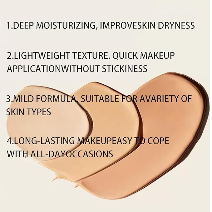 Peptide Bounce Foundation, Hydrating,The Moisturizing Concealer, Age-Defying Foundation, long-lasting, providing concealer, the skin and brightening the complexion (Natural Color)