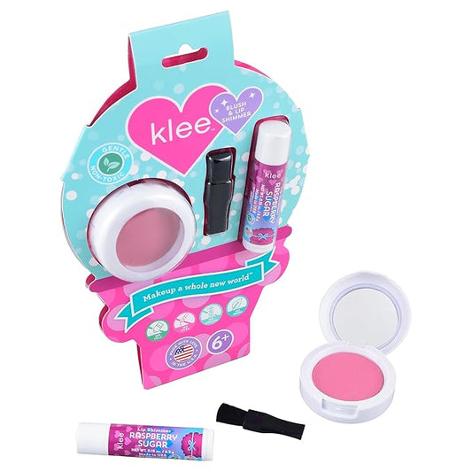 Luna Star Klee Blush and Lip Shimmer Makeup Kit. Gentle and Non-Toxic. Kid-Friendly. Made in USA. (Sweet Cherry Fun)