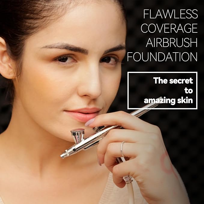 OPHIR 7x Airbrush Makeup Foundation, Air Brush Foundation for Air Brush Makeup, Includes Lvory & Natural White, Light Brown, Medium Tan, Porcelain White & Medium Dark,1oz/Bottle