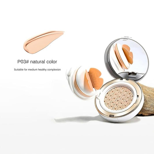Meiyan Tang Lightweight Cushion Foundation BB Cream - Natural Coverage, Hydrating, Long-Lasting, Non-Drying, Waterproof, Anti-Sweat, Flawless Matte Finish, Unique Butterfly Puff Design