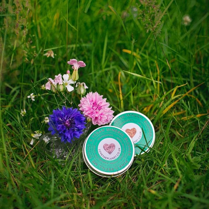 Love the Planet Vegan Mineral Blusher Shade Peach in Refillable Tin