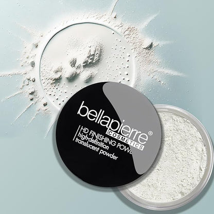 bellapierre HD Finishing Powder | Translucent Setting Powder | Poreless Shine-Free Matte Finish | Lightweight Gentle Formula | Non-Toxic & Paraben Free | Cruelty Free Mineral Makeup
