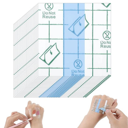 200 Pieces Makeup Hand Palette Single Use Mixing Palette Disposable Professional Makeup Artist Must Haves Transparent Foundation Artist Cosmetic Waterproof Palettes Tape for Women 2 x 2 Inch