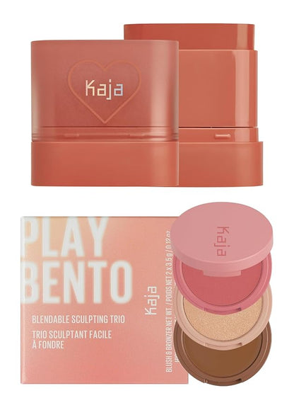 Kaja Dewy Bar - #Cranberry Cooler, 10g + 3-in-1 Blendable Sculpting Trio - Play Bento 02 Cloud Latte Bundle