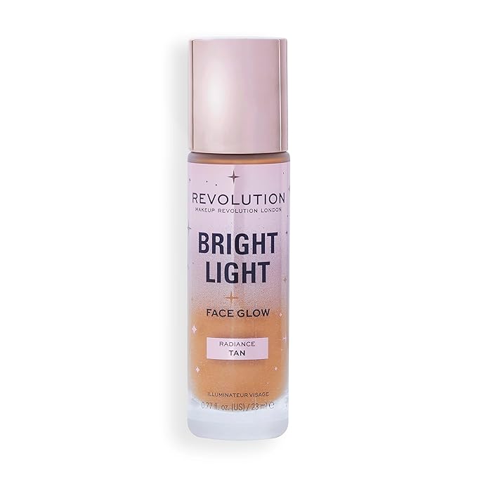 Revolution, Bright Light Face Glow, Lightweight & Brightening Multi-Use Skin Tint, Illuminating and Natural Glow Finish, Radiance Tan, 0.77 Fl. Oz