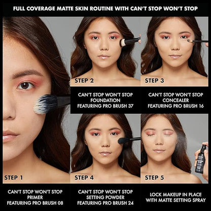 NYX PROFESSIONAL MAKEUP Can't Stop Won't Stop Foundation, 24h Full Coverage Matte Finish - Natural