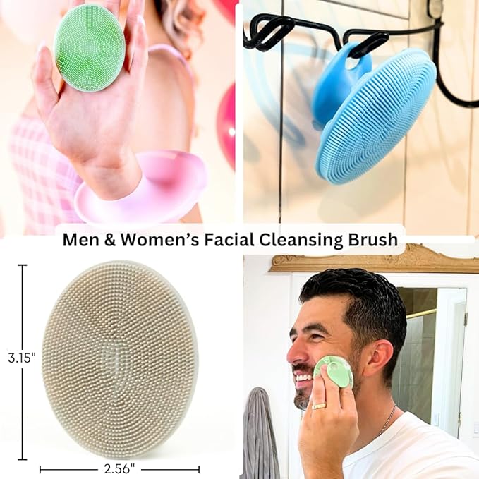 Face Buffer for Washing Face, Reducing Pore Size and Cleansing Skin - Silicone Spa Accessory - Essential Skincare Tool for Teen Girls Blush Pink