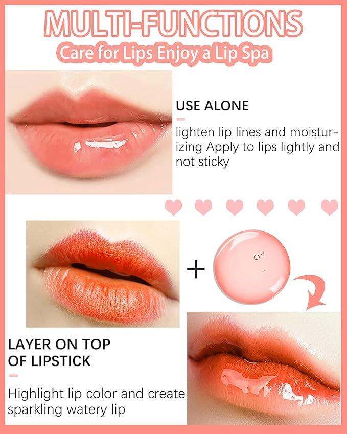 Hydrating Plumping Lip Glow Oil,Tinted Lip Gloss Lip Stain,Glow Reviver Lip Oil,Long Lasting Moisturizing Clear Lip Plumping Oil Tint for Lip Care and Dry Lips,Women's Day Makeup Gift for Women-004