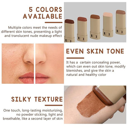 2Pcs Foundation Stick Beauty Balm Serum Boosted Skin Tint, Solid Tinted Moisturizing Serum Contour Stick Foundation Face for Women, Hydrates, Natural Finish Makeup (#1, 1)