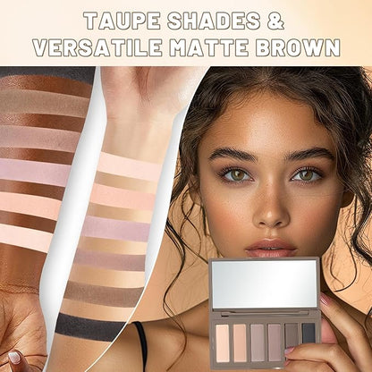 Makeup Kit for Women Full Kit All In One Make up Gift Set for Teens Girls Including 6 Colors Mini Naked Eyeshadow Palette, Cream-To-Powder Matte Face Blush, Waterproof Eyeliner, 2PCS Brushes 01