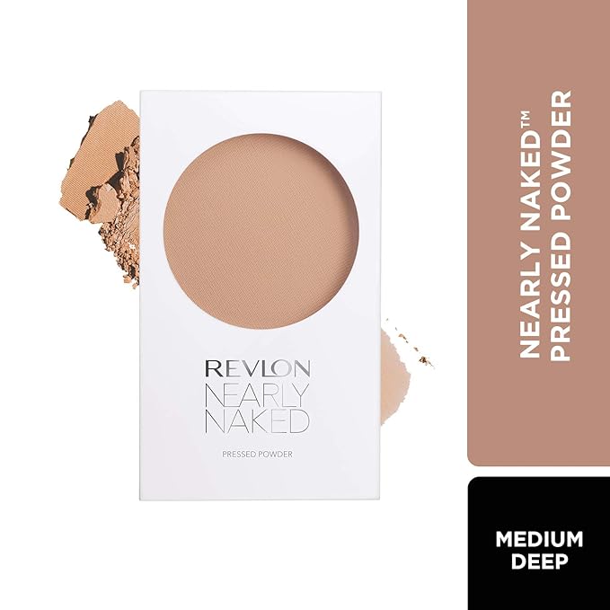 Revlon Nearly Naked Pressed Powder, Medium Deep/040, 0.28 Ounce