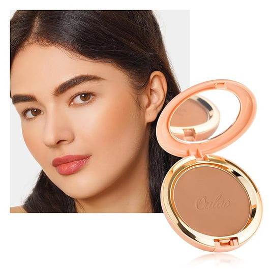 Oulac Matte Bronzer Powder Face Makeup with Mirror - Natural SunKissed Bronzer Look,Highly Pigmented Cream Bronzer, Long Lasting Glow, Easy to Blend, Vegan & Cruelty-Free BS01, 【BS01 Soft Sand】